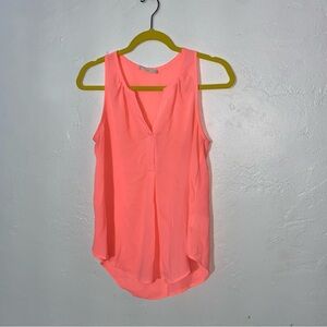 New Neon Coral LUSH Dressy Lightweight tank top v neck Women’s XS Sleeveless